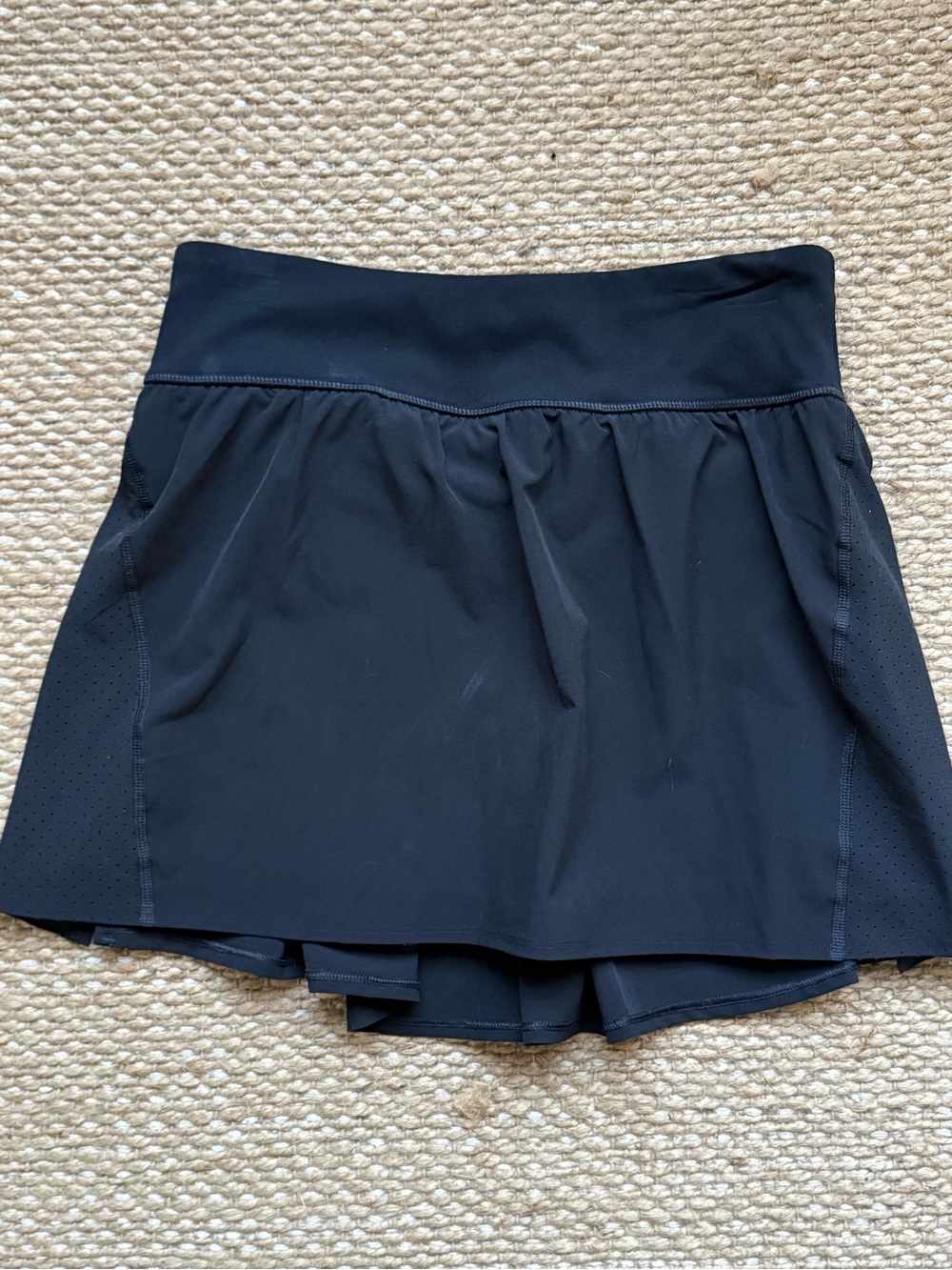 SPANX Get moving Skort Black Activewear Bottoms with White Logo Print